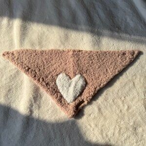 EUC, Blush & Fluff "So This is Love" Sherpa Dog Bandana, Pink + White, Size M
